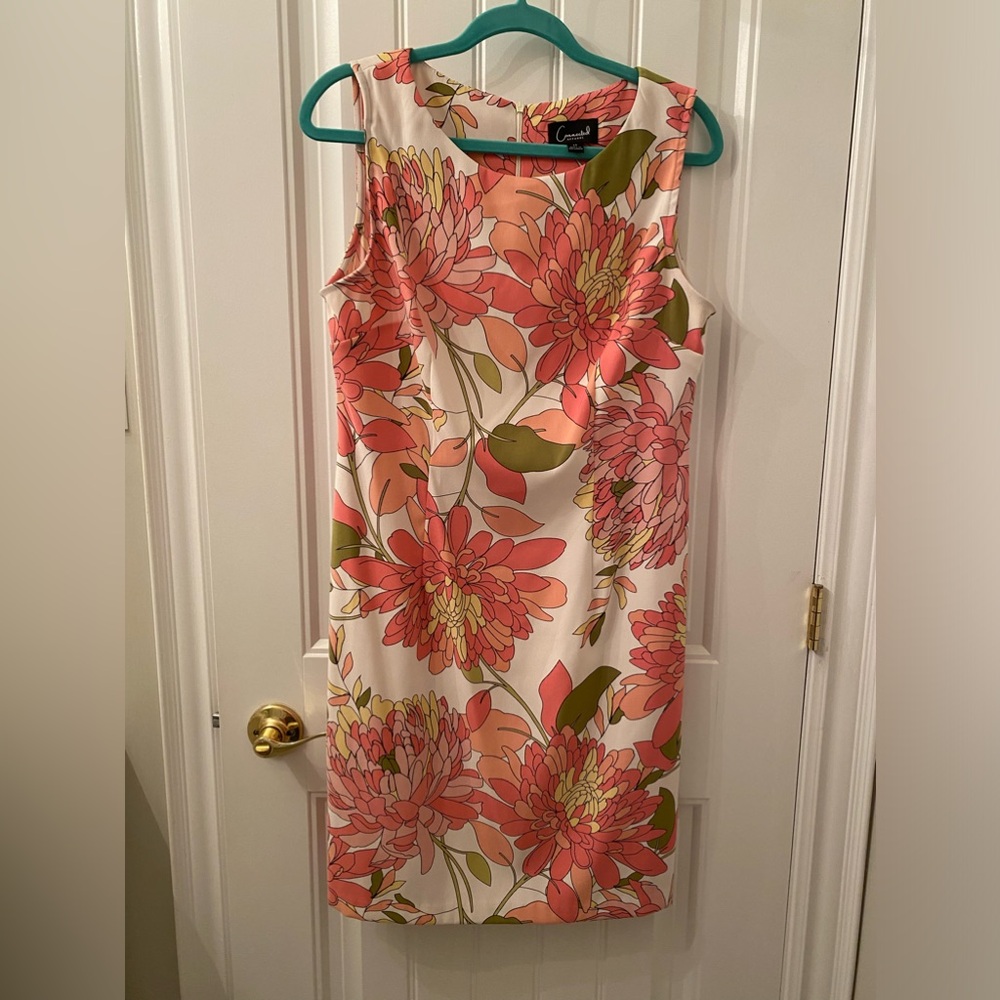 NWOT Connected Apparel Size 12 Sleeveless Midi Dress Large Floral Print
